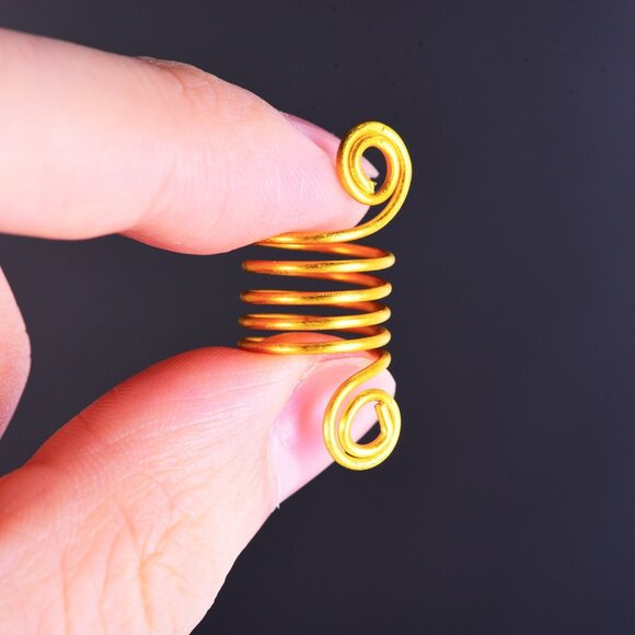 BBTO 50 Pieces Copper Hair Dreadlocks Coil Hair Wraps Braiding Dread Locks Metal - Picture 4 of 6